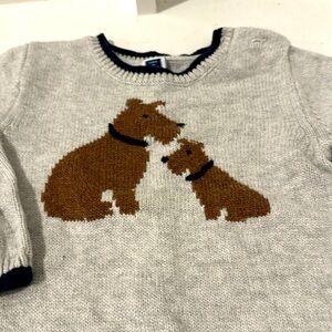 18-24 mo Janie & Jack sweater onsie lightweight with dogs